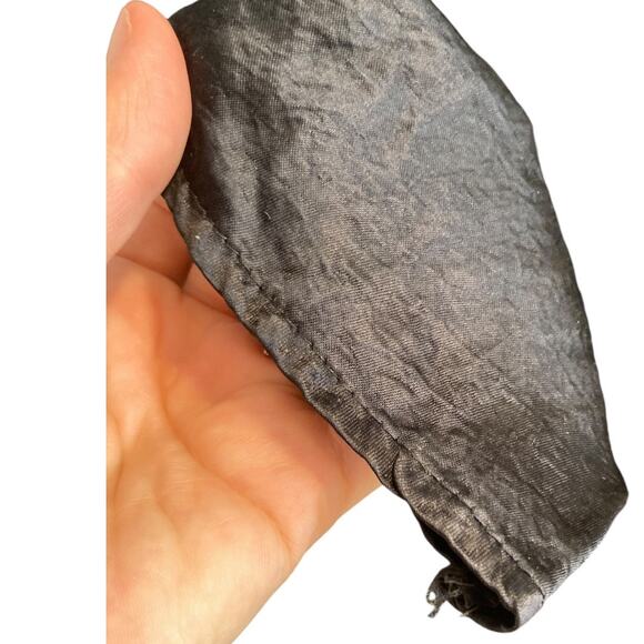 Womens Vintage Justin Allen Black Satin Polyester Collarless Button Up Size 2X - Picture 10 of 16